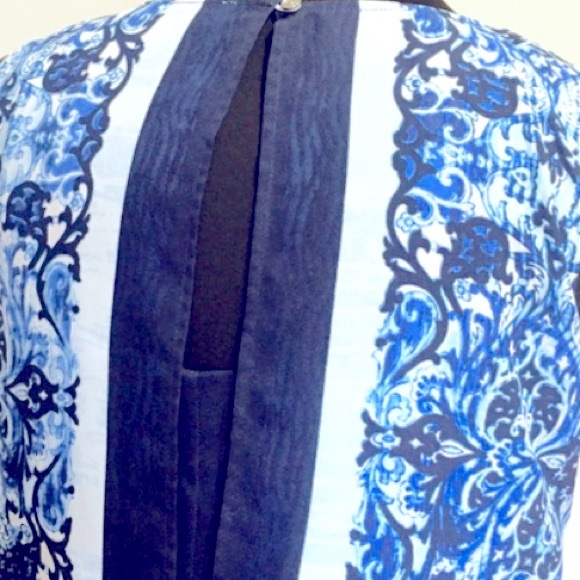 ⭐️HP⭐️ NWT MICHAEL KORS Blue Patterned Sleeveless Pencil Dress - Women's Size 2 - Picture 6 of 12